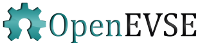 OpenEVSE logo. Open Source Electric Vehicle charging solutions. EV charger